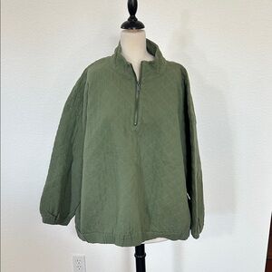 NWT Madewell 3X Green Quilted Pullover Jacket